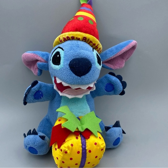 Disney Store Lilo & Stitch Blue Plush Happy Birthday Party Hat Gift Present - Picture 1 of 8